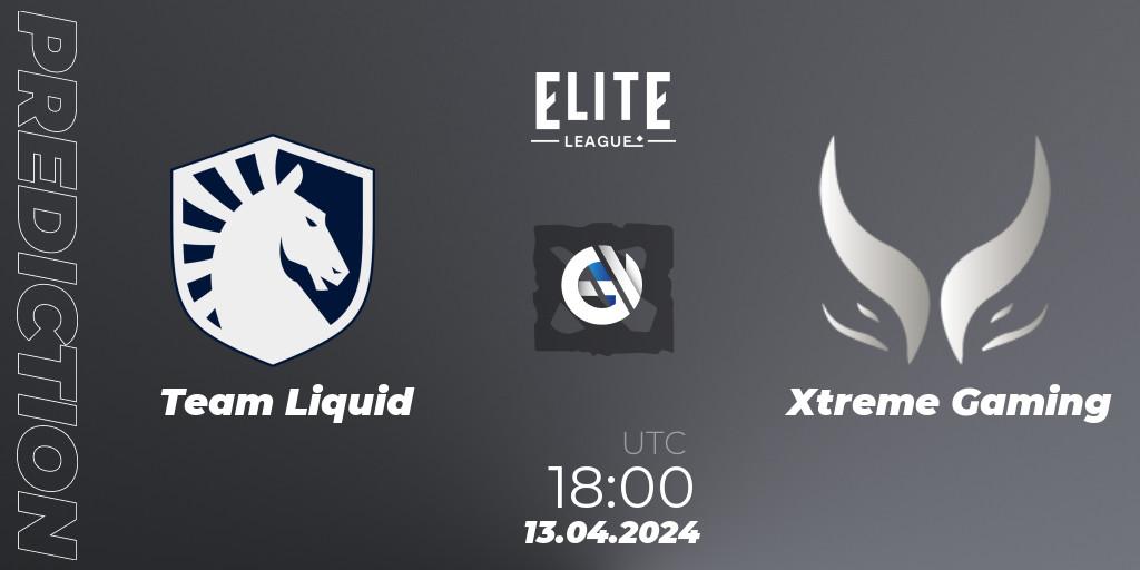 Pronósticos Team Liquid - Xtreme Gaming. 13.04.24. Elite League - Dota 2
