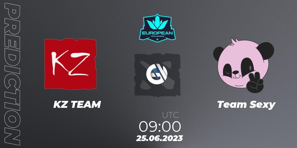 Pronósticos KZ TEAM - Team Sexy. 25.06.2023 at 09:01. European Pro League Season 10 - Dota 2