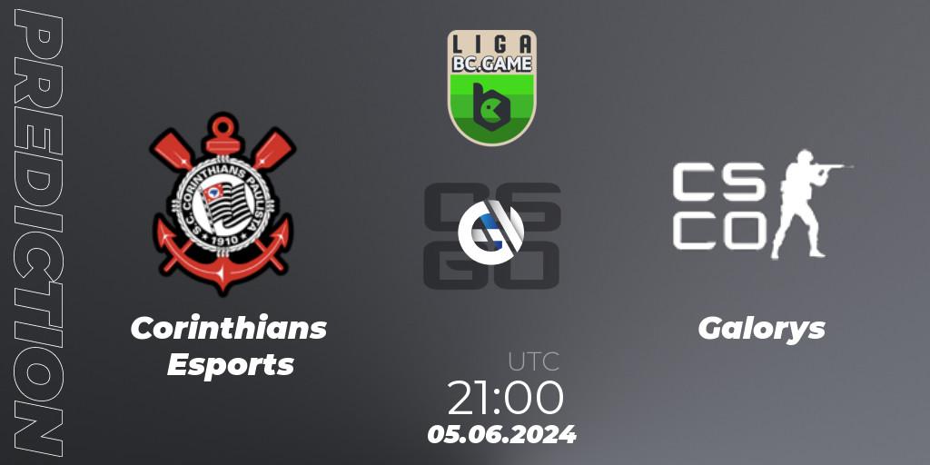 Pronósticos Corinthians Esports - Galorys. 05.06.2024 at 21:00. Dust2 Brasil Liga Season 3 - Counter-Strike (CS2)