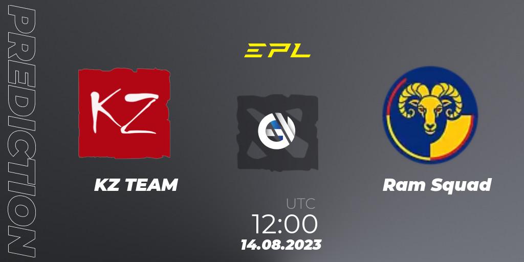 Pronósticos KZ TEAM - Ram Squad. 14.08.2023 at 12:22. European Pro League Season 11 - Dota 2