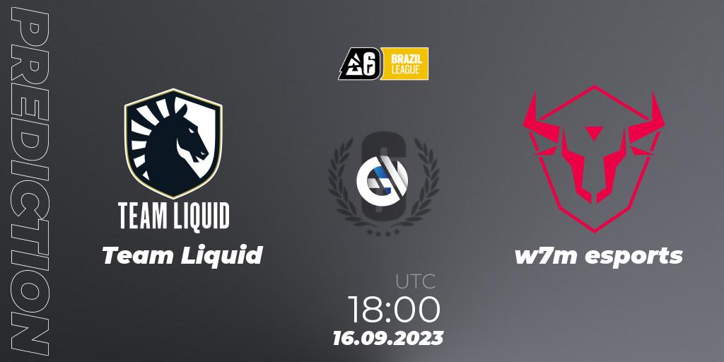 Pronósticos Team Liquid - w7m esports. 16.09.2023 at 18:00. Brazil League 2023 - Stage 2 - Rainbow Six