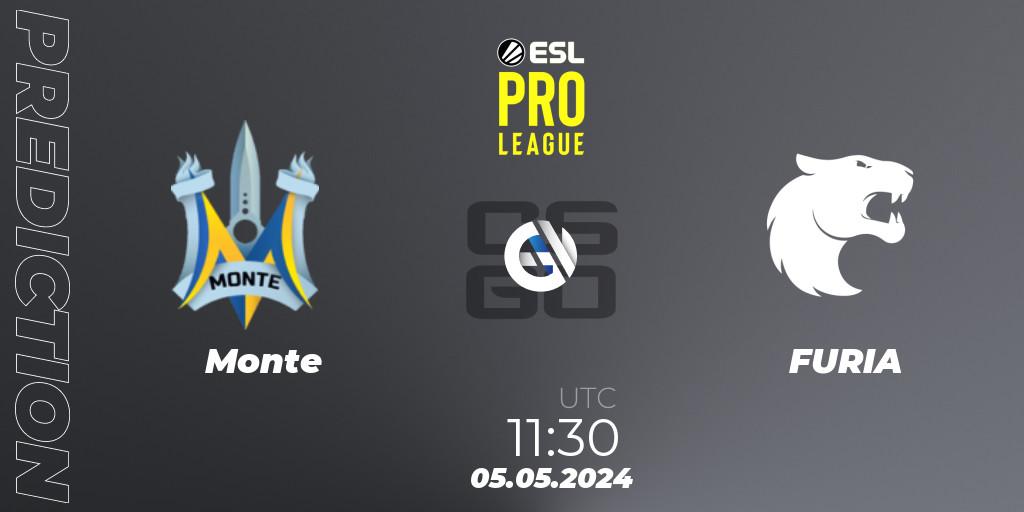 Pronósticos Monte - FURIA. 05.05.2024 at 14:30. ESL Pro League Season 19 - Counter-Strike (CS2)