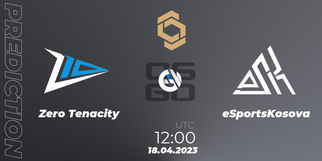 Pronósticos Zero Tenacity - eSportsKosova. 18.04.2023 at 12:00. CCT South Europe Series #4: Closed Qualifier - Counter-Strike (CS2)