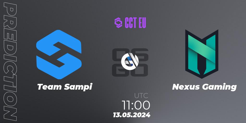 Pronósticos Team Sampi - Nexus Gaming. 13.05.2024 at 11:00. CCT Season 2 European Series #3 - Counter-Strike (CS2)