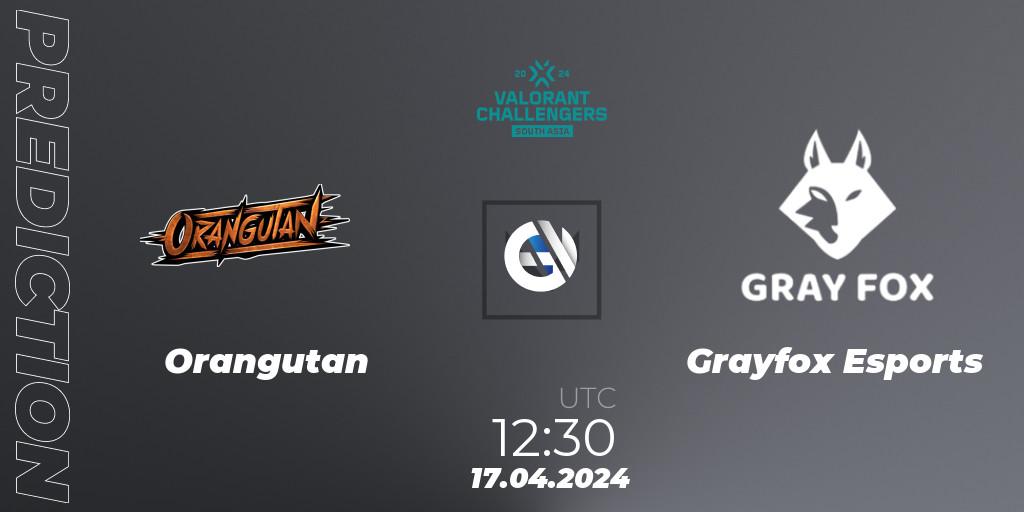 Pronósticos Orangutan - Grayfox Esports. 30.04.24. VALORANT Challengers 2024 South Asia: Split 1 - Cup 2 - VALORANT