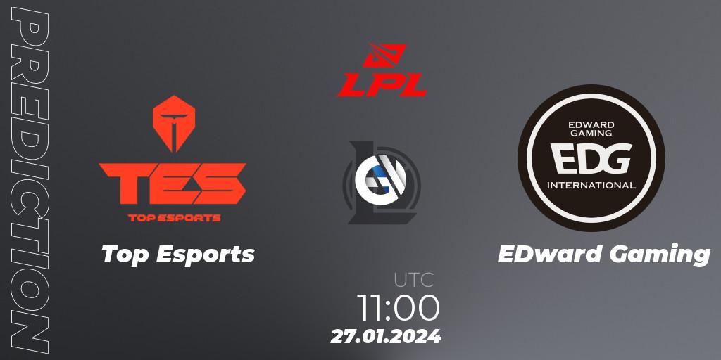 Pronósticos Top Esports - EDward Gaming. 27.01.24. LPL Spring 2024 - Group Stage - LoL