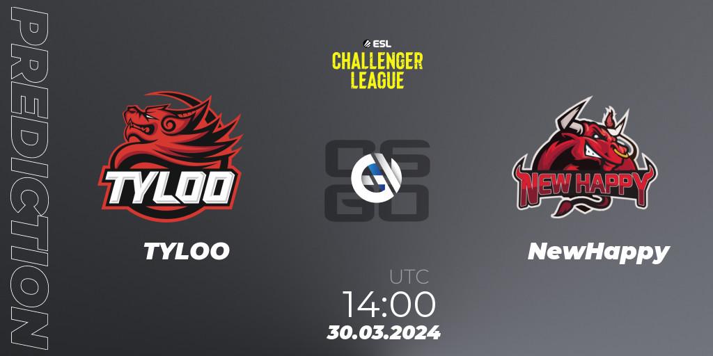 Pronósticos TYLOO - NewHappy. 30.03.24. ESL Challenger League Season 47: Asia - CS2 (CS:GO)