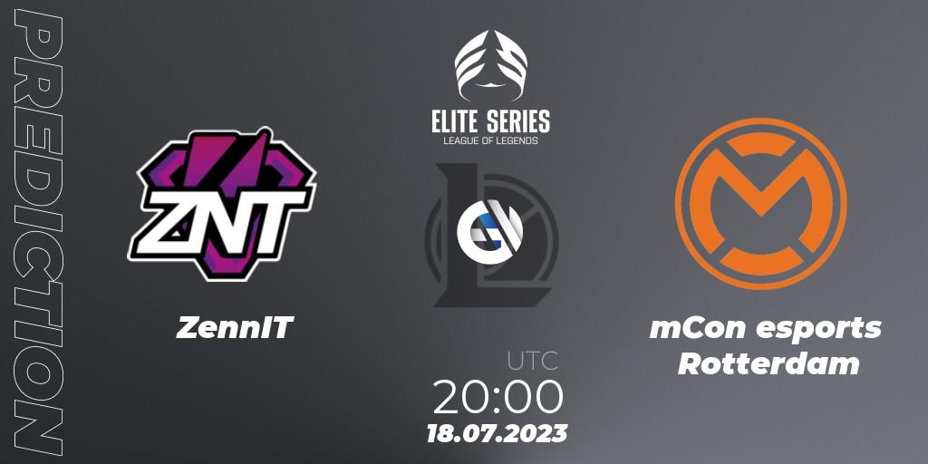 Pronósticos ZennIT - mCon esports Rotterdam. 18.07.2023 at 20:00. Elite Series Summer 2023 - LoL