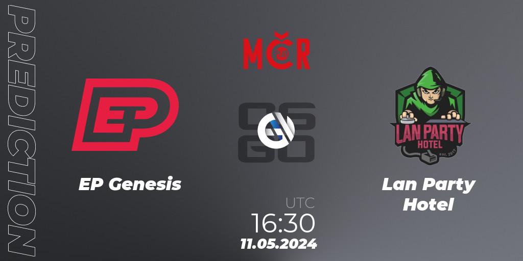 Pronósticos EP Genesis - Lan Party Hotel. 11.05.2024 at 16:30. Tipsport Cup Spring 2024: Closed Qualifier - Counter-Strike (CS2)