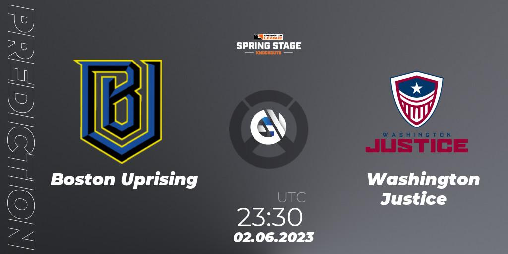 Pronósticos Boston Uprising - Washington Justice. 03.06.23. OWL Stage Knockouts Spring 2023 - Overwatch