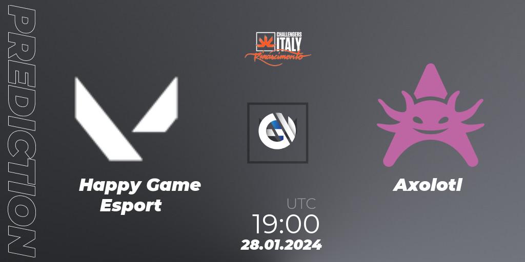 Pronósticos Happy Game Esport - Axolotl. 28.01.2024 at 19:00. VALORANT Challengers 2024 Italy: Rinascimento Split 1 - VALORANT