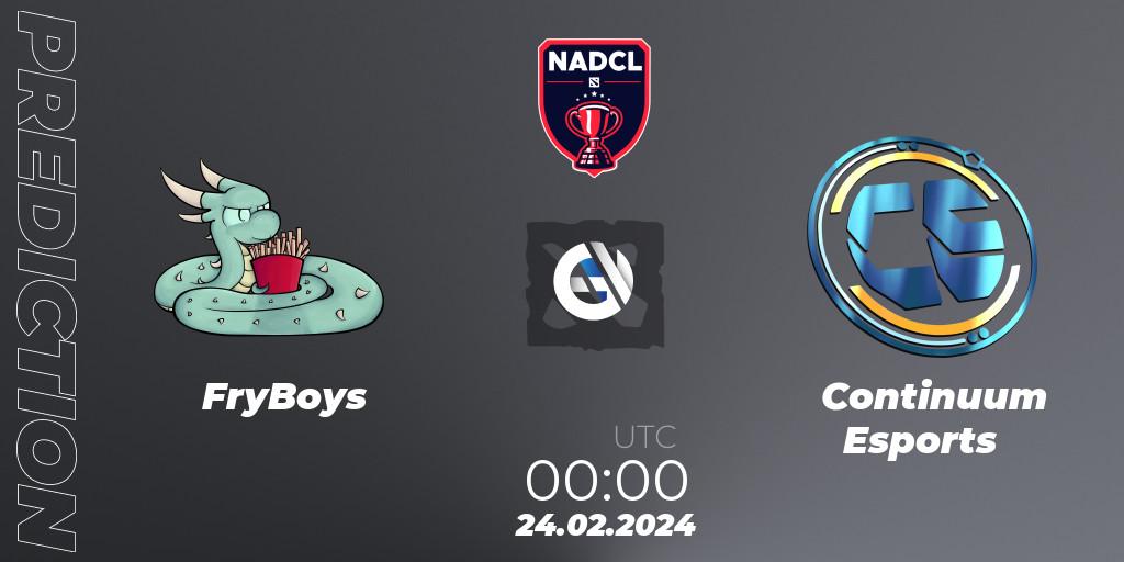 Pronósticos FryBoys - Continuum Esports. 24.02.2024 at 00:00. North American Dota Challengers League Season 6 Division 1 - Dota 2