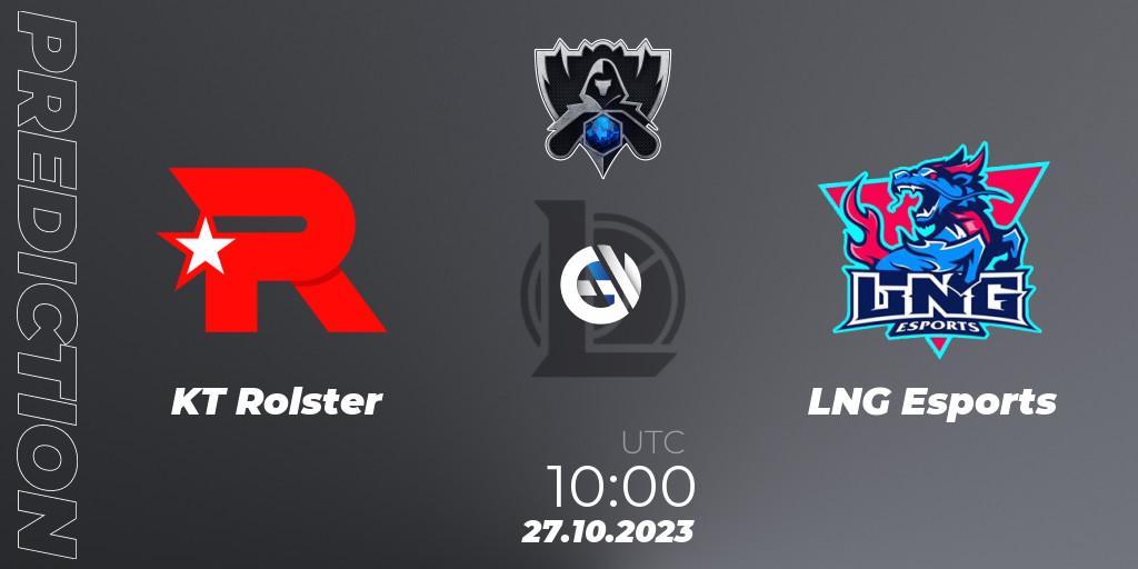 Pronósticos KT Rolster - LNG Esports. 27.10.23. Worlds 2023 LoL - Group Stage - LoL