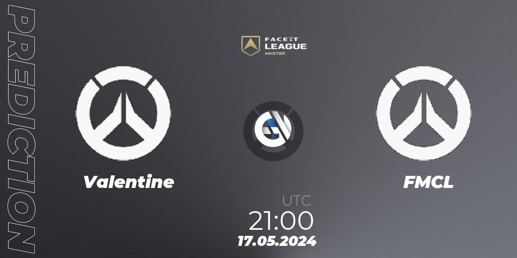 Pronósticos Valentine - FMCL. 17.05.2024 at 21:00. FACEIT League Season 1 - NA Master Road to EWC - Overwatch