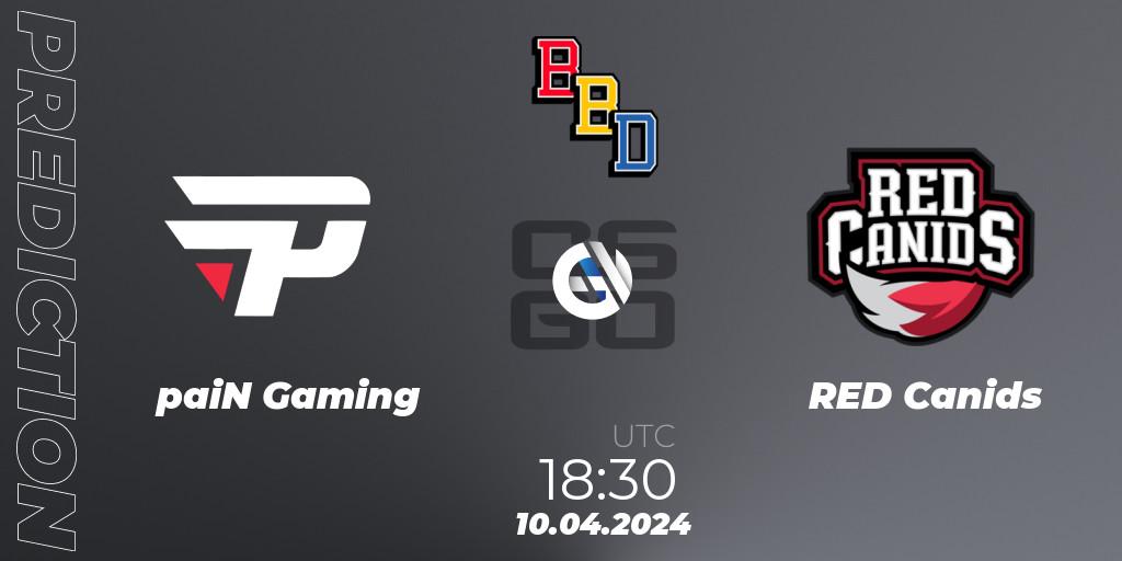 Pronósticos paiN Gaming - RED Canids. 10.04.24. BetBoom Dacha Belgrade 2024: South American Qualifier - CS2 (CS:GO)