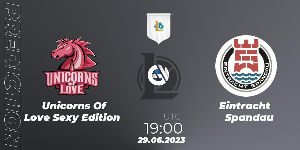 Pronósticos Unicorns Of Love Sexy Edition - Eintracht Spandau. 29.06.2023 at 19:00. Prime League Summer 2023 - Group Stage - LoL