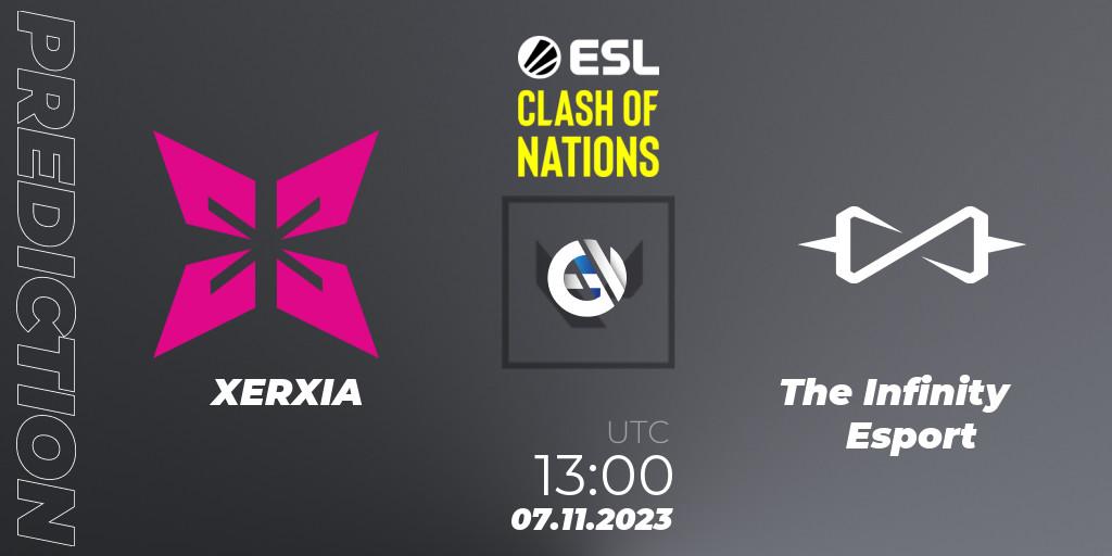 Pronósticos XERXIA - The Infinity Esport. 07.11.2023 at 13:20. ESL Clash of Nations 2023 - Thailand Closed Qualifier - VALORANT