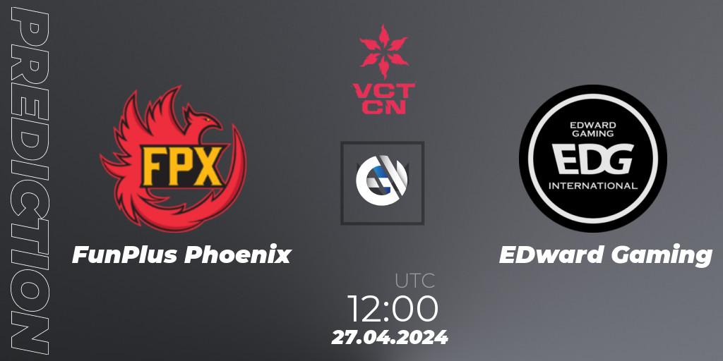 Pronósticos FunPlus Phoenix - EDward Gaming. 27.04.24. VALORANT Champions Tour China 2024: Stage 1 - Group Stage - VALORANT