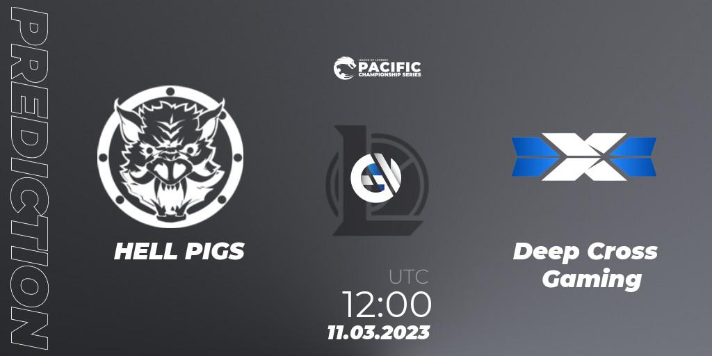 Pronósticos HELL PIGS - Deep Cross Gaming. 11.03.2023 at 12:00. PCS Spring 2023 - Group Stage - LoL