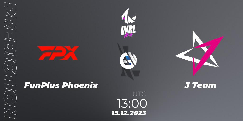 Pronósticos FunPlus Phoenix - J Team. 15.12.2023 at 13:00. WRL Asia 2023 - Season 2 - Regular Season - Wild Rift