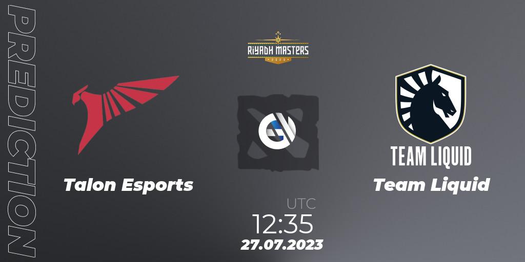 Pronósticos Talon Esports - Team Liquid. 27.07.23. Riyadh Masters 2023 - Dota 2