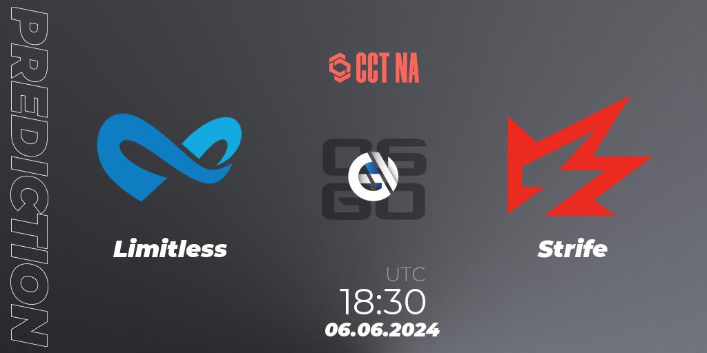 Pronósticos Limitless - Strife. 06.06.2024 at 20:30. CCT Season 2 North American Series #1 - Counter-Strike (CS2)
