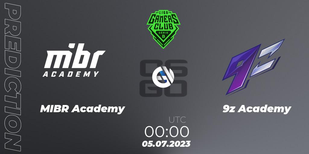 Pronósticos MIBR Academy - 9z Academy. 06.07.2023 at 00:00. Gamers Club Liga Série B: June 2023 - Counter-Strike (CS2)