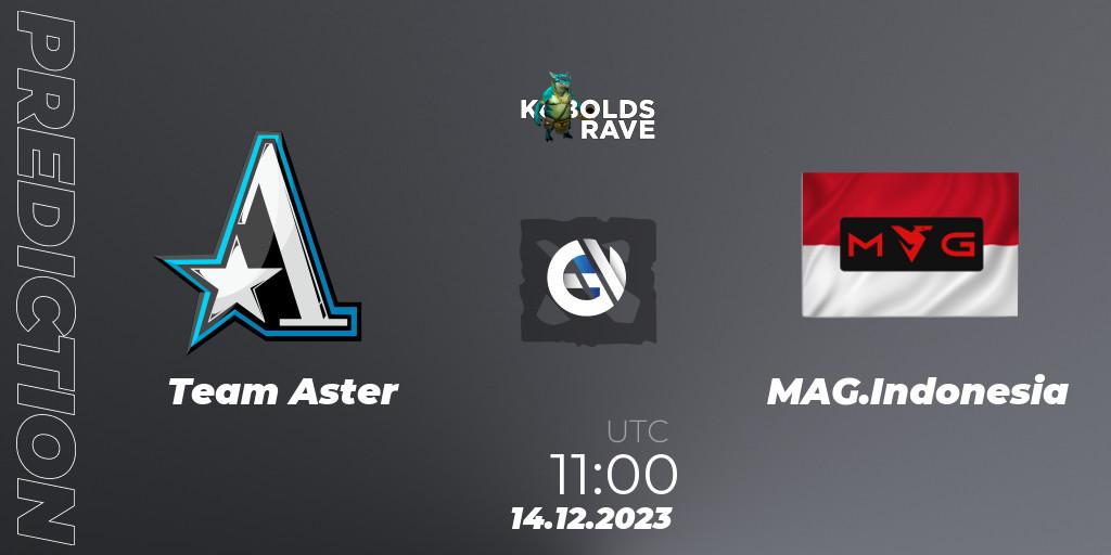 Pronósticos Team Aster - MAG.Indonesia. 14.12.2023 at 11:06. Kobolds Rave - Dota 2