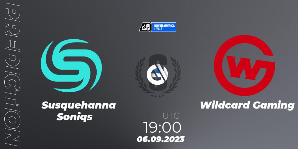 Pronósticos Susquehanna Soniqs - Wildcard Gaming. 06.09.2023 at 19:00. North America League 2023 - Stage 2 - Rainbow Six
