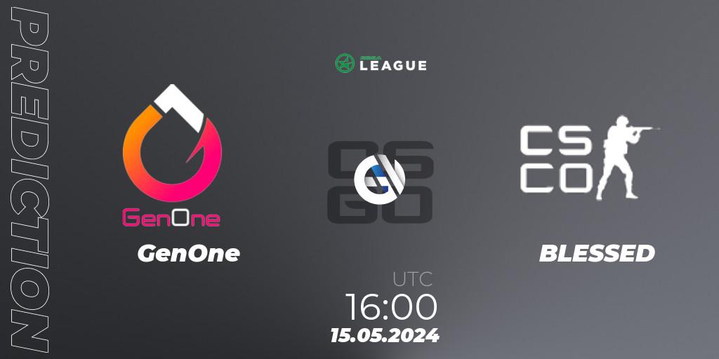 Pronósticos GenOne - BLESSED. 15.05.2024 at 16:00. ESEA Season 49: Advanced Division - Europe - Counter-Strike (CS2)
