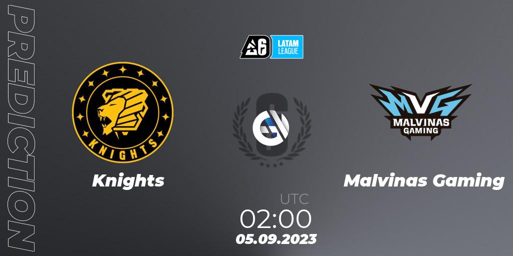 Pronósticos Knights - Malvinas Gaming. 05.09.2023 at 02:00. LATAM League 2023 - Stage 2 - Rainbow Six