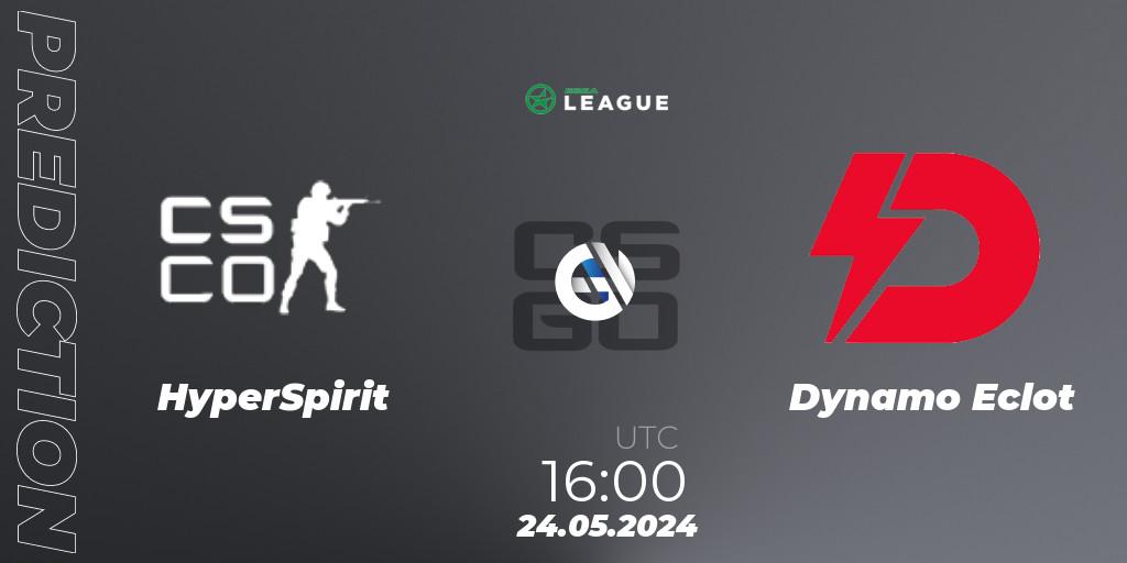 Pronósticos HyperSpirit - Dynamo Eclot. 24.05.2024 at 16:00. ESEA Season 49: Advanced Division - Europe - Counter-Strike (CS2)