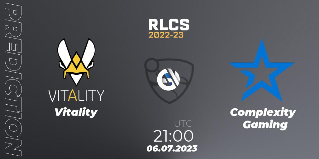 Pronósticos Vitality - Complexity Gaming. 06.07.23. RLCS 2022-23 Spring Major - Rocket League