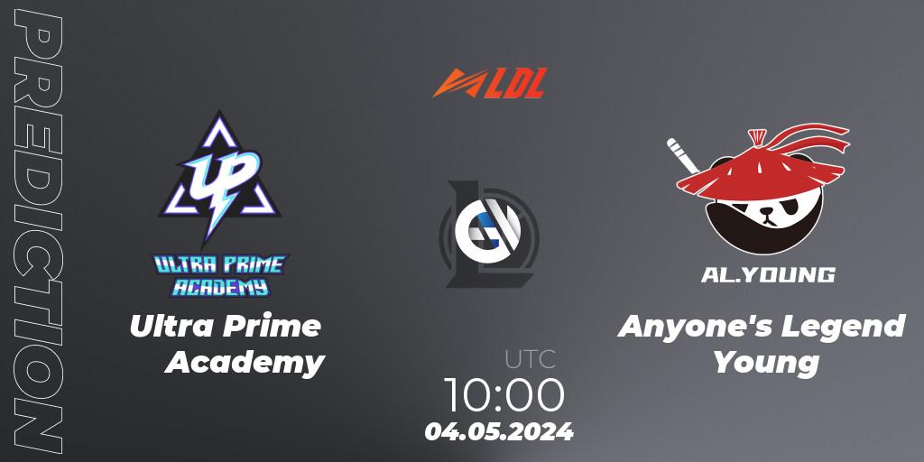 Pronósticos Ultra Prime Academy - Anyone's Legend Young. 04.05.2024 at 10:00. LDL 2024 - Stage 2 - LoL