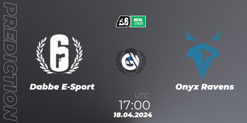 Pronósticos Dabbe E-Sport - Onyx Ravens. 18.04.2024 at 17:00. MENA League 2024 - Stage 1 - Rainbow Six