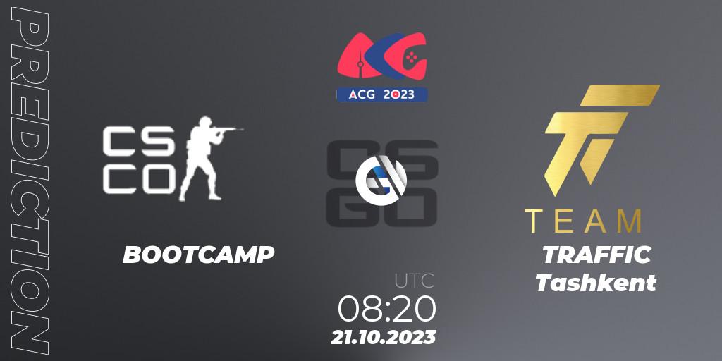 Pronósticos BOOTCAMP - TRAFFIC Tashkent. 21.10.2023 at 08:20. Almaty Cyber Games 2023 - Counter-Strike (CS2)