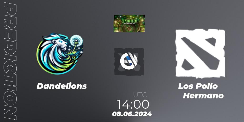 Pronósticos Dandelions - Los Pollo Hermano. 08.06.2024 at 14:00. The International 2024: Western Europe Open Qualifier #2 - Dota 2