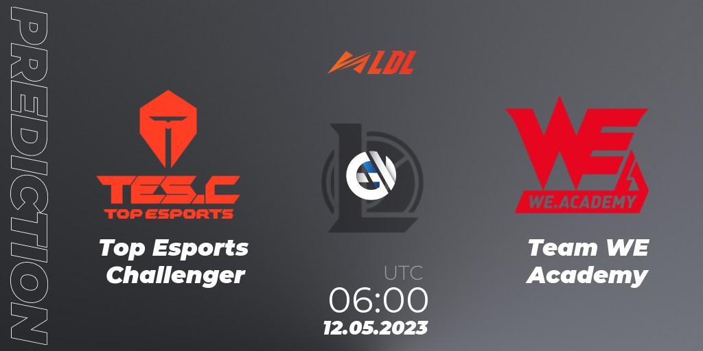 Pronósticos Top Esports Challenger - Team WE Academy. 12.05.2023 at 06:00. LDL 2023 - Regular Season - Stage 2 - LoL