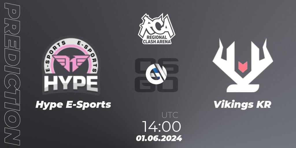 Pronósticos Hype E-Sports - Vikings KR. 01.06.2024 at 14:00. Regional Clash Arena South America: Closed Qualifier - Counter-Strike (CS2)