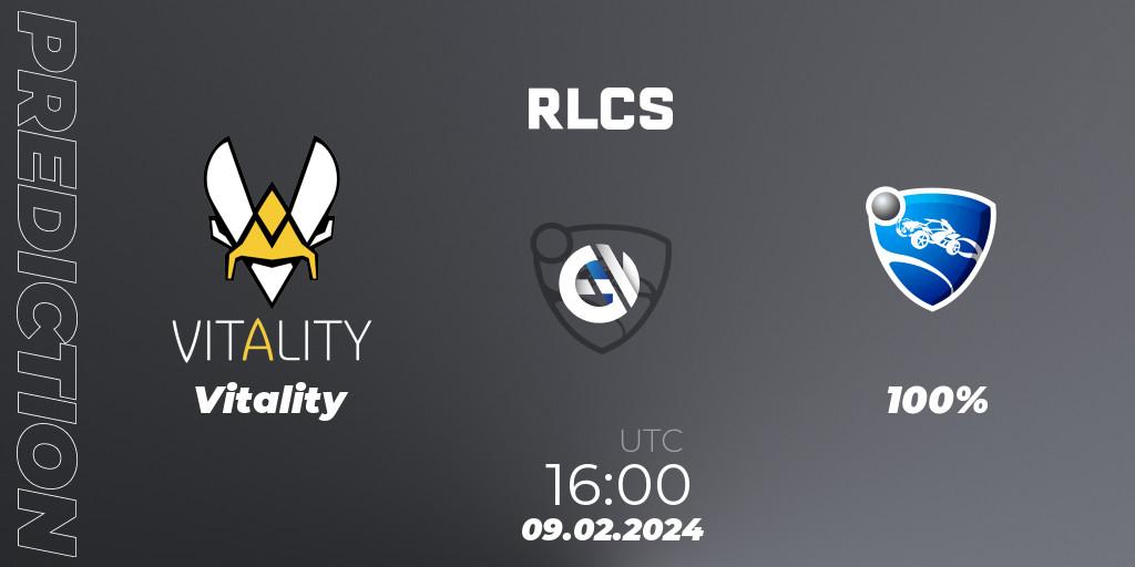 Pronósticos Vitality - 100%. 09.02.2024 at 16:00. RLCS 2024 - Major 1: Europe Open Qualifier 1 - Rocket League