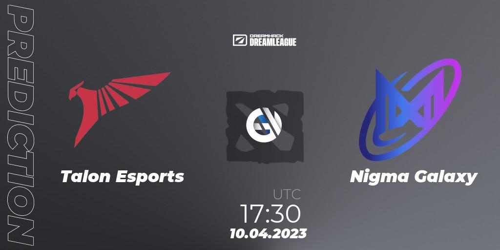 Pronósticos Talon Esports - Nigma Galaxy. 10.04.2023 at 17:25. DreamLeague Season 19 - Group Stage 1 - Dota 2