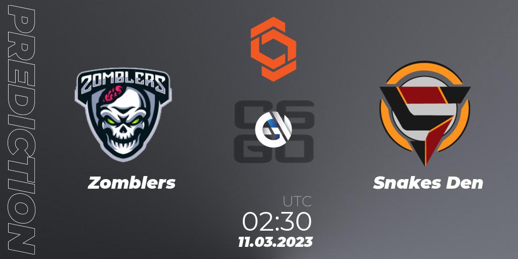 Pronósticos Zomblers - Snakes Den. 11.03.2023 at 02:30. CCT North America Series #4 - Counter-Strike (CS2)