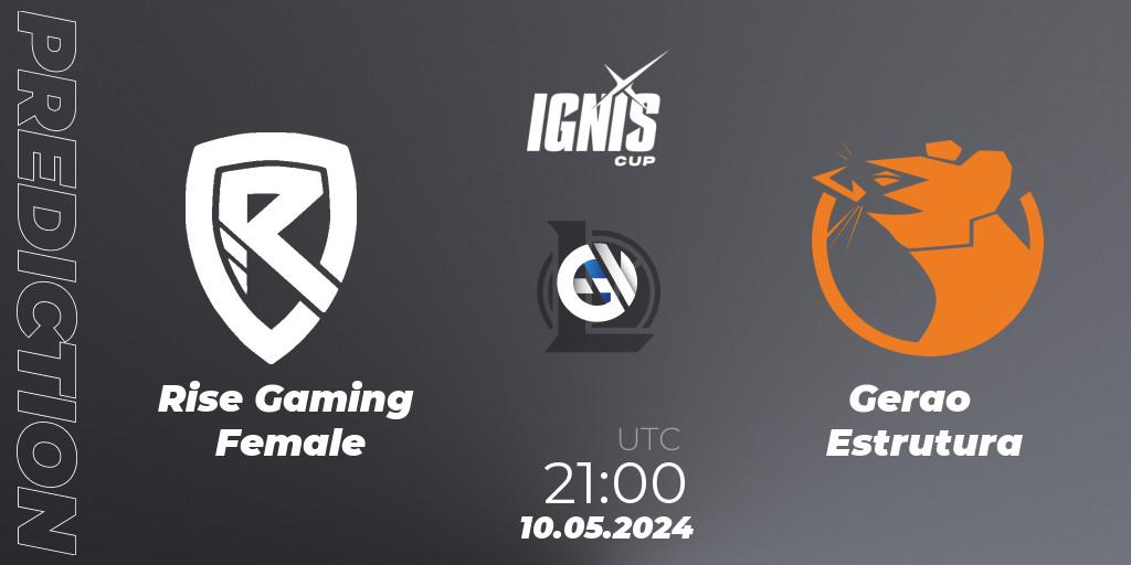 Pronósticos Rise Gaming Female - Geração Estrutura. 10.05.2024 at 21:00. Ignis Cup Split 1 2023 - LoL