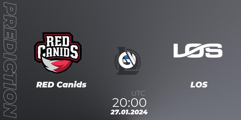 Pronósticos RED Canids - LOS. 27.01.2024 at 20:00. CBLOL Split 1 2024 - Group Stage - LoL