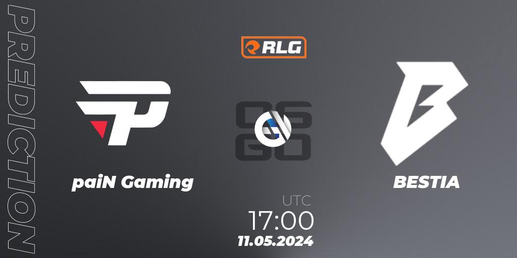 Pronósticos paiN Gaming - BESTIA. 11.05.2024 at 17:00. RES Latin American Series #4 - Counter-Strike (CS2)