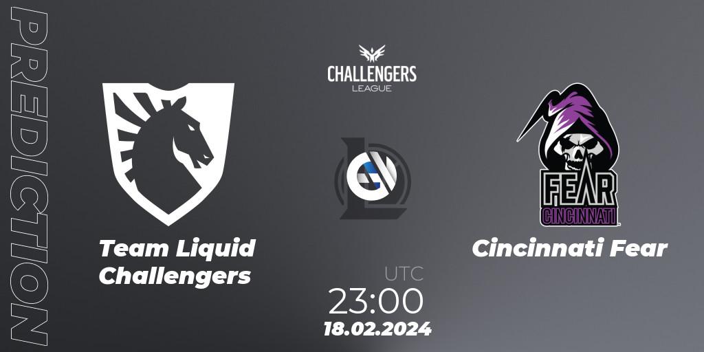 Pronósticos Team Liquid Challengers - Cincinnati Fear. 18.02.24. NACL 2024 Spring - Group Stage - LoL