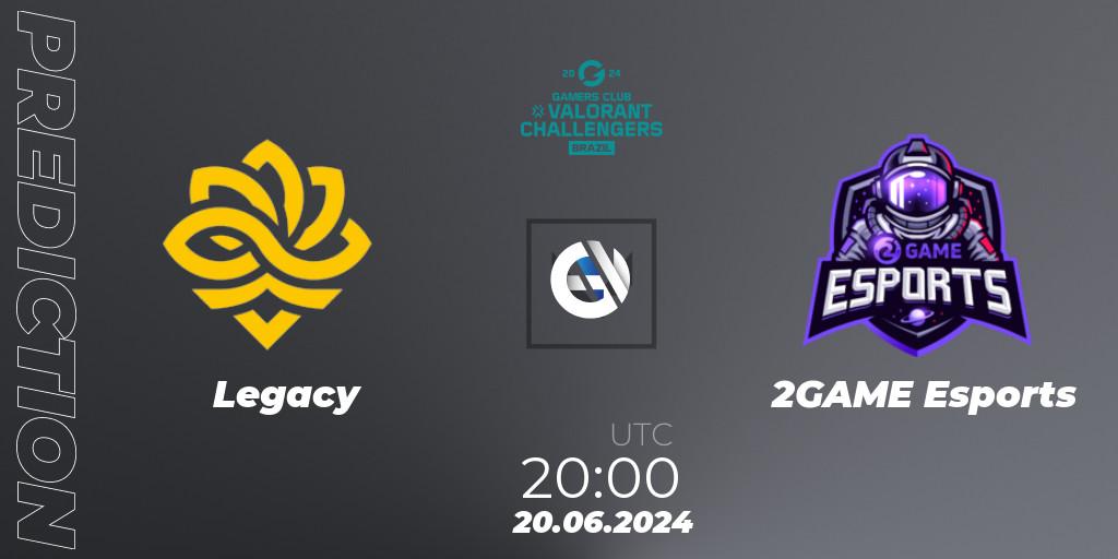 Pronósticos Legacy - 2GAME Esports. 20.06.2024 at 20:00. VALORANT Challengers 2024 Brazil: Split 2 - VALORANT