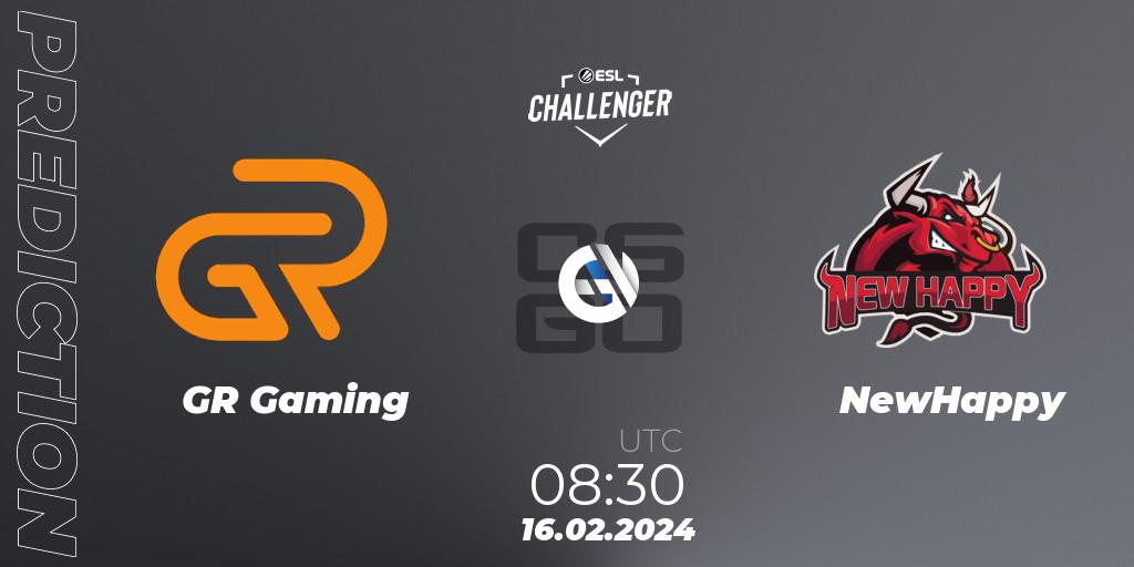 Pronósticos GR Gaming - NewHappy. 16.02.2024 at 08:30. ESL Challenger #56: Asian Qualifier - Counter-Strike (CS2)