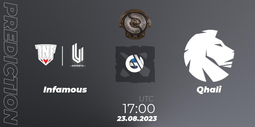 Pronósticos Infamous - Qhali. 23.08.2023 at 17:05. The International 2023 - South America Qualifier - Dota 2