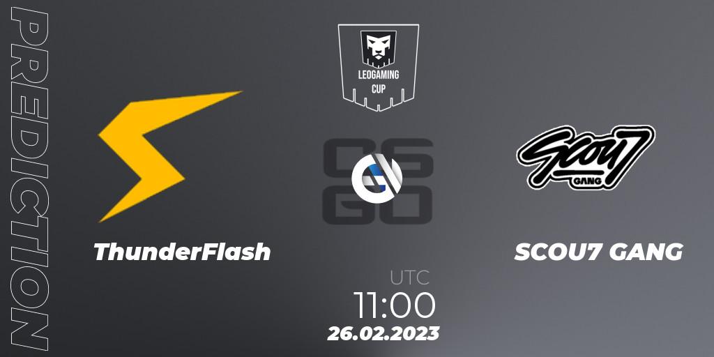 Pronósticos ThunderFlash - SCOU7 GANG. 26.02.2023 at 11:00. Leo Gaming Cup - Counter-Strike (CS2)